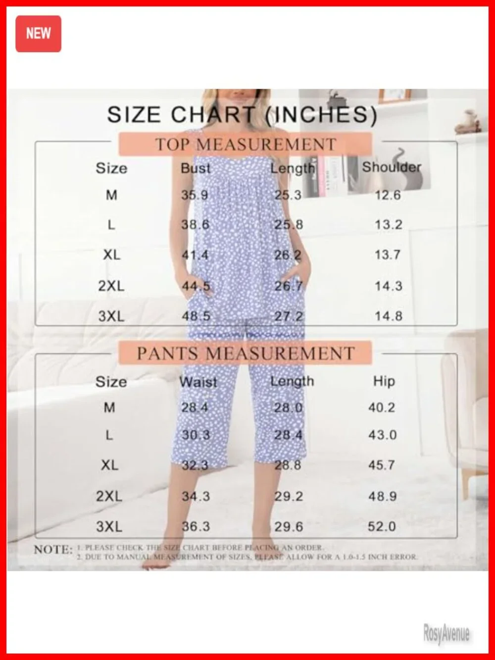 Women's Sleeveless Capri Pajama Set with Pockets - Soft Rayon Lounge Set